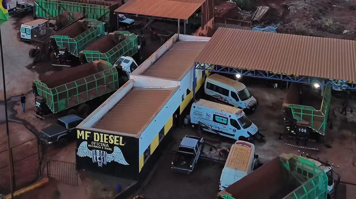 Vista aérea da estrutura da MF Diesel