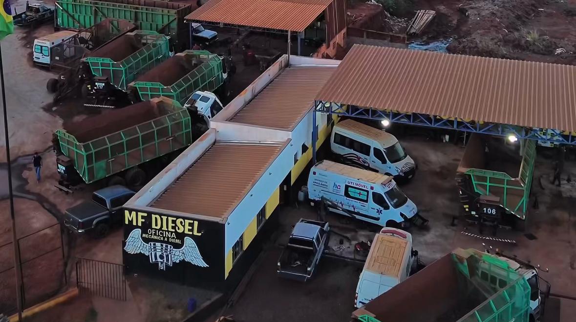 Vista aérea da estrutura da MF Diesel em Pitangueiras – SP